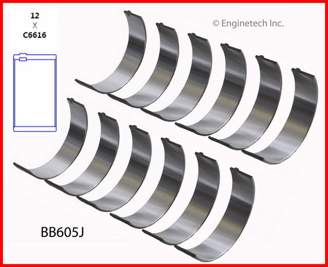 Enginetech BB605J040 Engine Full Connecting Rod Bearing Set for Buick Century and Electra