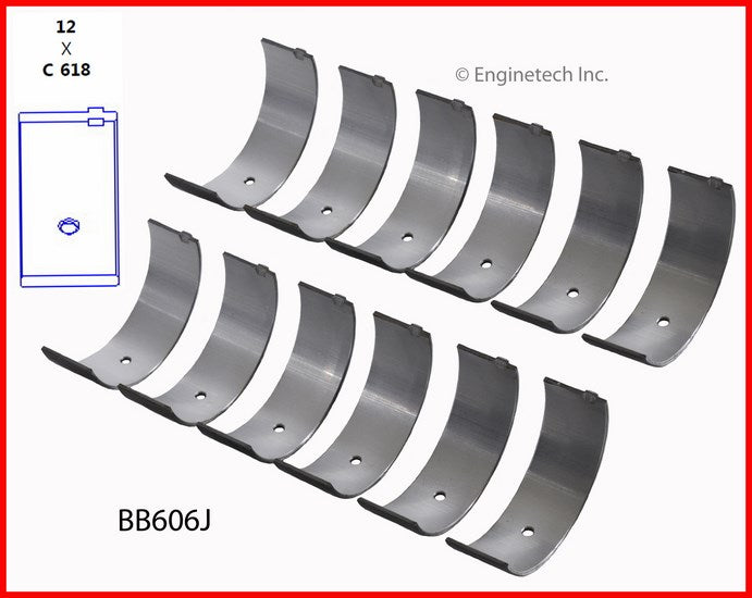 Enginetech BB606JSTD Engine Full Connecting Rod Bearing Set for Ford P-100 and P-350 (1960-1964)