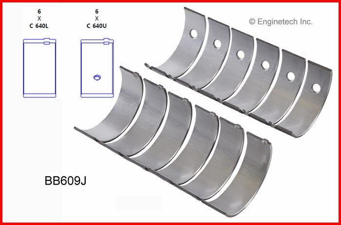 Enginetech BB609J040 Engine Full Connecting Rod Bearing Set for Optimal Performance