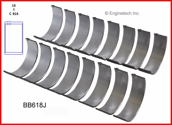 Enginetech BB618J010 Full Connecting Rod Bearing Set for Engines
