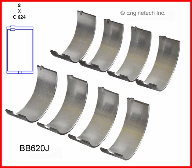 Enginetech BB620JSTD Engine Full Connecting Rod Bearing Set for GMC, Isuzu, and Chevrolet Vehicles