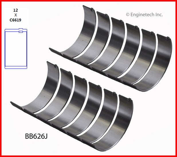 Enginetech BB626J.75 Engine Full Connecting Rod Bearing Set for Ford Vehicles