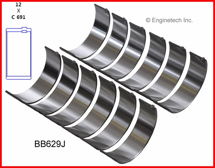 Enginetech BB629J020 Engine Full Connecting Rod Bearing Set for Mazda B3000 and Ford Taurus