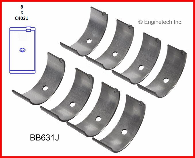 Enginetech BB631JSTD Engine Full Connecting Rod Bearing Set for Ford Vehicles