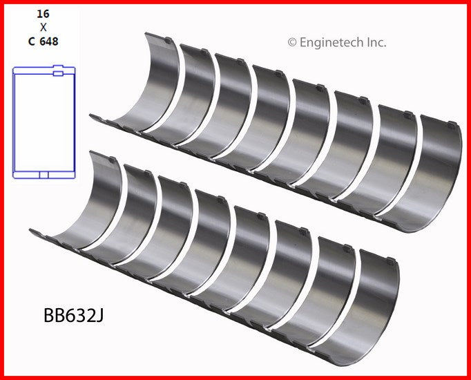Enginetech BB632J020 Full Connecting Rod Bearing Set for Classic American Motors Engines