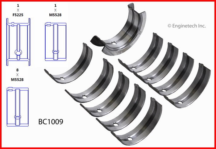 Enginetech BC1009.50 Engine Full Crankshaft Main Bearing Set for Mazda 626 and B-Series
