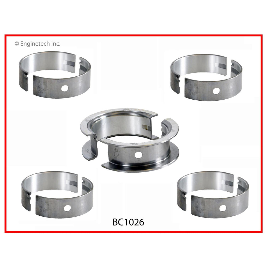 Enginetech BC1026.25 Engine Full Crankshaft Main Bearing Set for Suzuki and Chevrolet Models