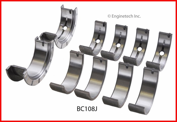 Enginetech BC108J010 Engine Full Crankshaft Main Bearing Set for Select 2010-2013 GM and Saturn Models