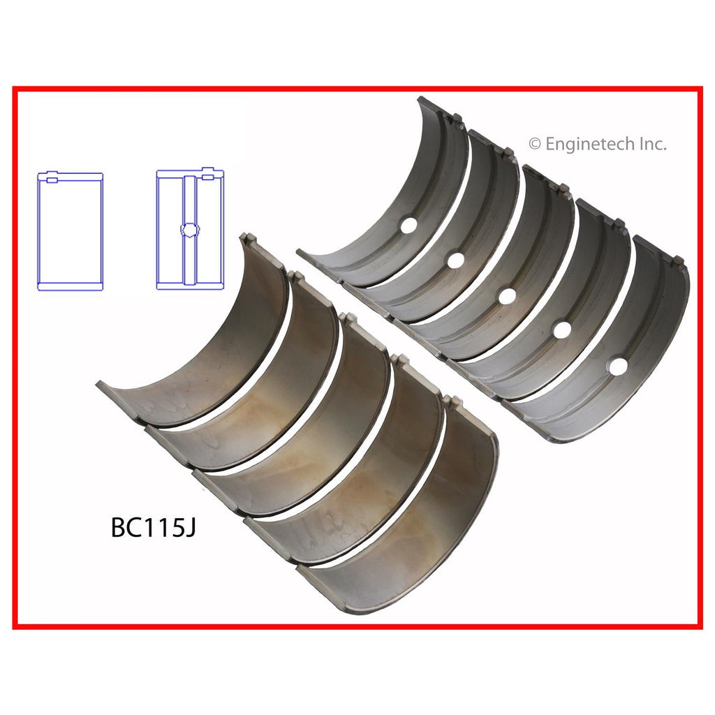 Enginetech BC115J.75 Engine Full Crankshaft Main Bearing Set for Chrysler and Dodge Vehicles