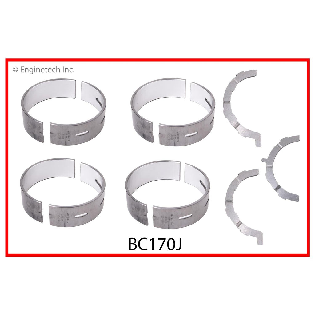 Enginetech BC170J.25 Engine Full Crankshaft Main Bearing Set for 2012 Ford & Mazda Vehicles