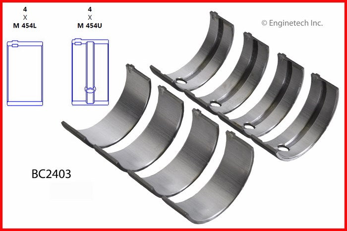 Enginetech BC2403.50 Engine Full Crankshaft Main Bearing Set for Chevy Metro and Geo Metro
