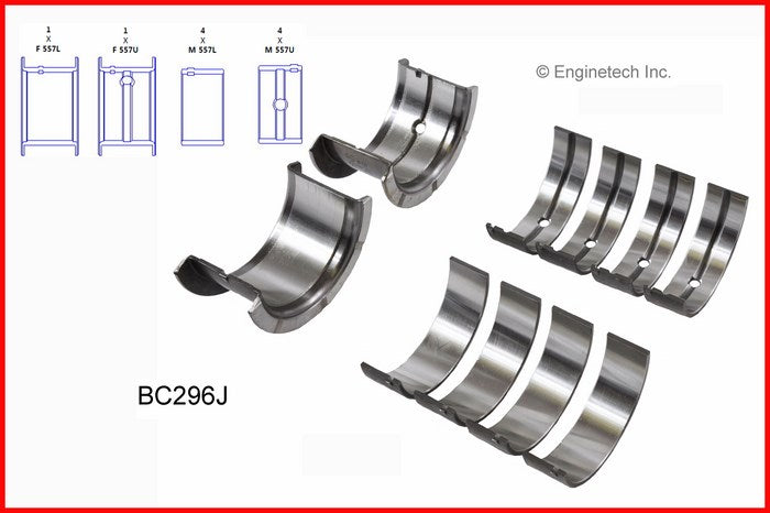 Enginetech BC296J040 Engine Full Crankshaft Main Bearing Set for Improved Engine Performance