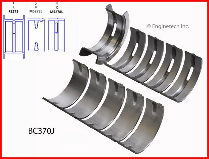 Enginetech BC370J020 Engine Full Crankshaft Main Bearing Set for Mazda and Ford Trucks