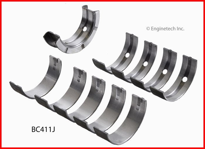 Enginetech BC411J.25 Engine Full Crankshaft Main Bearing Set for Ford and Mazda Vehicles