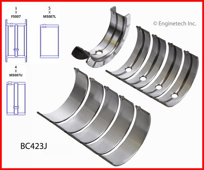Enginetech BC423J.50 Engine Full Crankshaft Main Bearing Set for Saturn SC Models