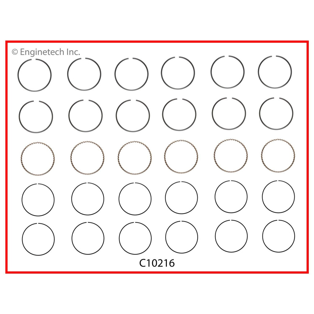 Enginetech C10216-020 Engine Premium Piston Ring Complete Set for GM and Isuzu Vehicles