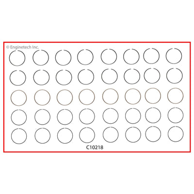 Enginetech C10218-030 Engine Premium Piston Ring Complete Set for High-Performance Engine Rebuilds