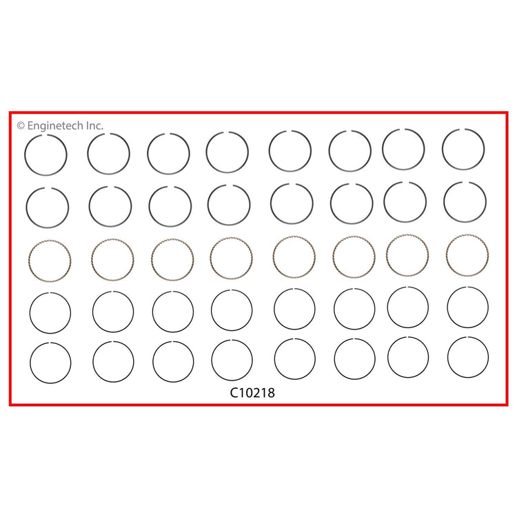 Enginetech C10218-030 Engine Premium Piston Ring Complete Set for High-Performance Engine Rebuilds