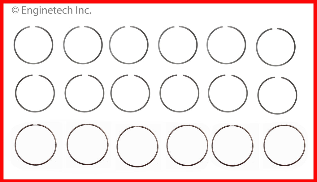 Enginetech C10236-.50 Engine Premium Piston Ring Complete Set for Dodge D250 & D350
