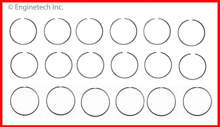 Enginetech C10236-.50 Engine Premium Piston Ring Complete Set for Dodge D250 & D350