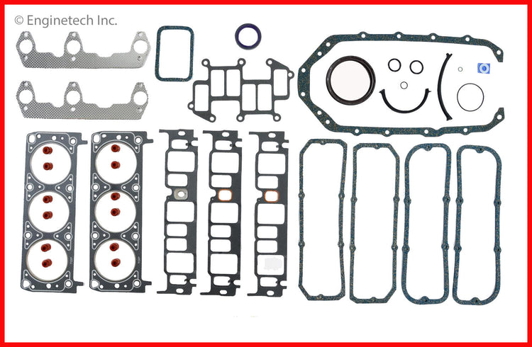 Enginetech C173-23 Engine Full Gasket Set for GMC and Chevrolet Cars and Trucks