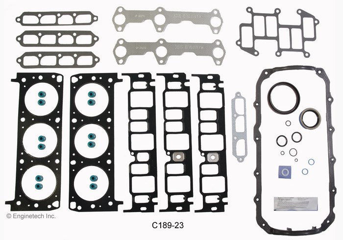 Enginetech C189-23 Engine Full Gasket Set for GMC and Chevrolet Cars and Trucks