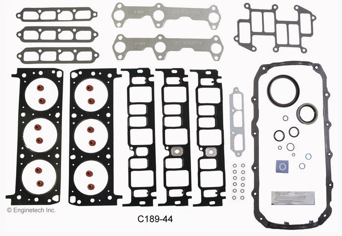 Enginetech C189-44 Engine Full Gasket Set for GMC and Chevrolet Cars and Trucks