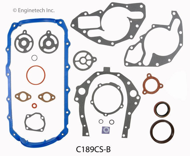 Enginetech C189CS-B Engine Lower End Gasket Set for GM and Chevrolet Cars and Trucks