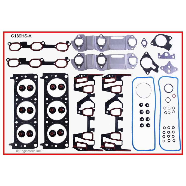 Enginetech C189HS-AWB Engine Cylinder Head Gasket Set for GMC and Chevrolet Vehicles with Head Bolts