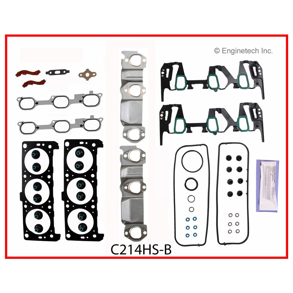 Enginetech C214HS-BWB Engine Cylinder Head Gasket Set for GMC and Chevrolet Vehicles with Head Bolts