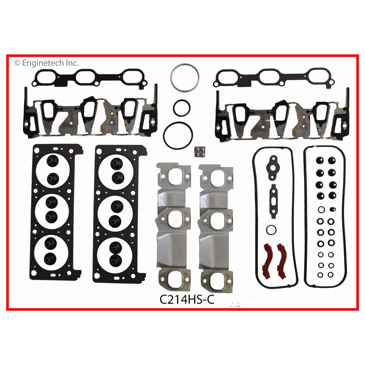 Enginetech C214HS-CWB Engine Cylinder Head Gasket Set for GMC and Chevrolet Vehicles with Head Bolts