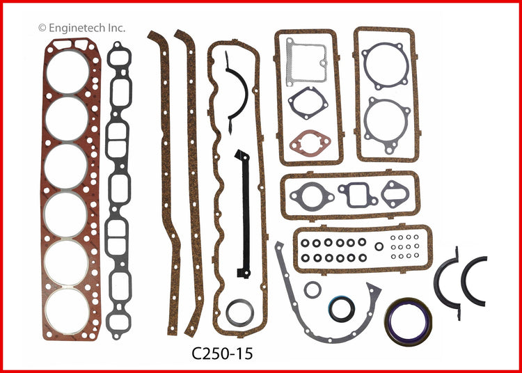Enginetech C250-15 Engine Full Gasket Set for GMC and Chevrolet Cars and Trucks