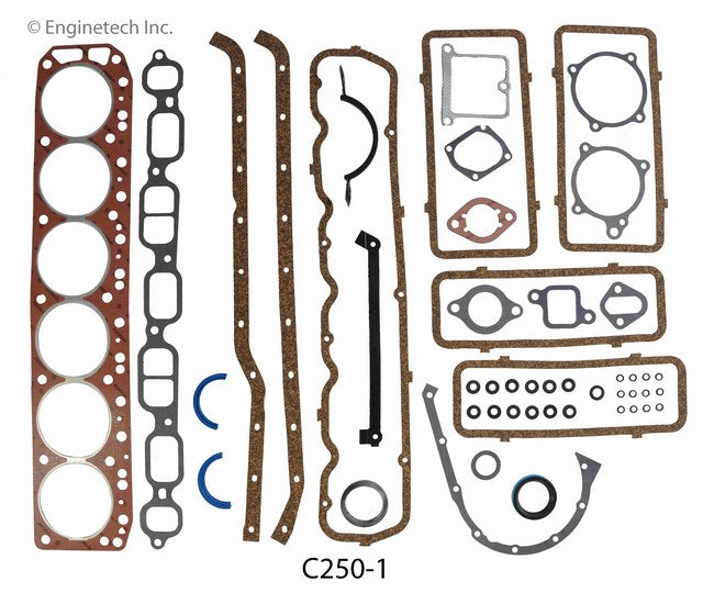 Enginetech C250-1 Engine Full Gasket Set for GMC and Chevrolet Cars and Trucks