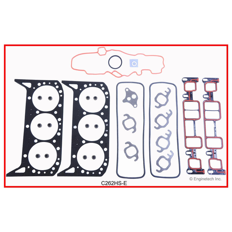 Enginetech C262HS-EWB Engine Cylinder Head Gasket Set for GMC and Chevrolet Vehicles with Head Bolts