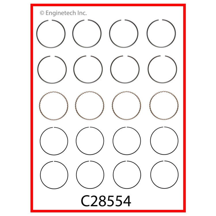 Enginetech C28554-.75 Engine Premium Piston Ring Complete Set for Chevrolet Cruze and Sonic