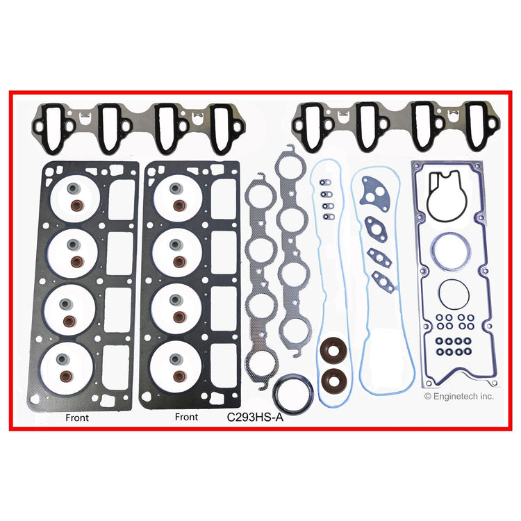 Enginetech C293HS-AWB Engine Cylinder Head Gasket Set for GMC and Chevrolet Vehicles with Head Bolts