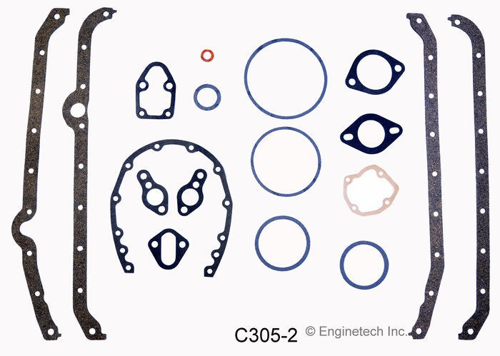 Enginetech C305-2 Engine Full Gasket Set for GMC and Chevrolet Cars and Trucks