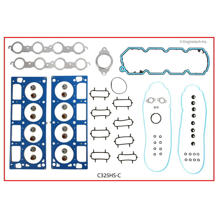 Enginetech C325HS-CWB Engine Cylinder Head Gasket Set with Head Bolts for GMC and Chevrolet Vehicles