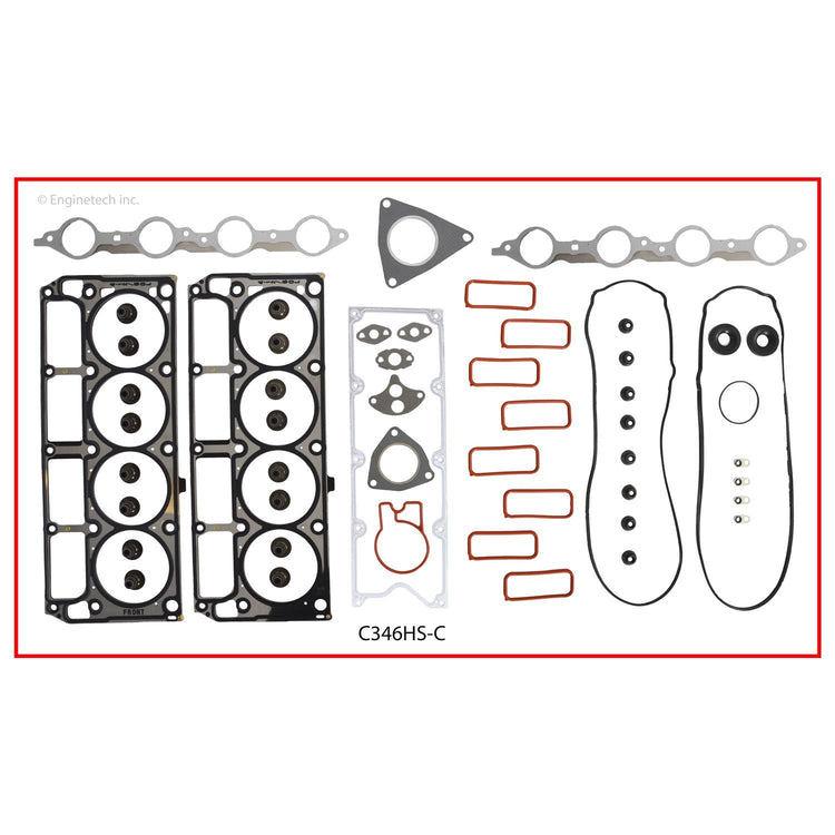 Enginetech C346HS-CAWB Engine Cylinder Head Gasket Set for GMC and Chevrolet Vehicles with Head Bolts