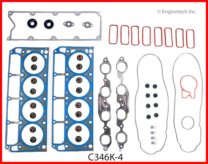 Enginetech C346K-4 Engine Full Gasket Set for Chevrolet and GMC Cars and Trucks