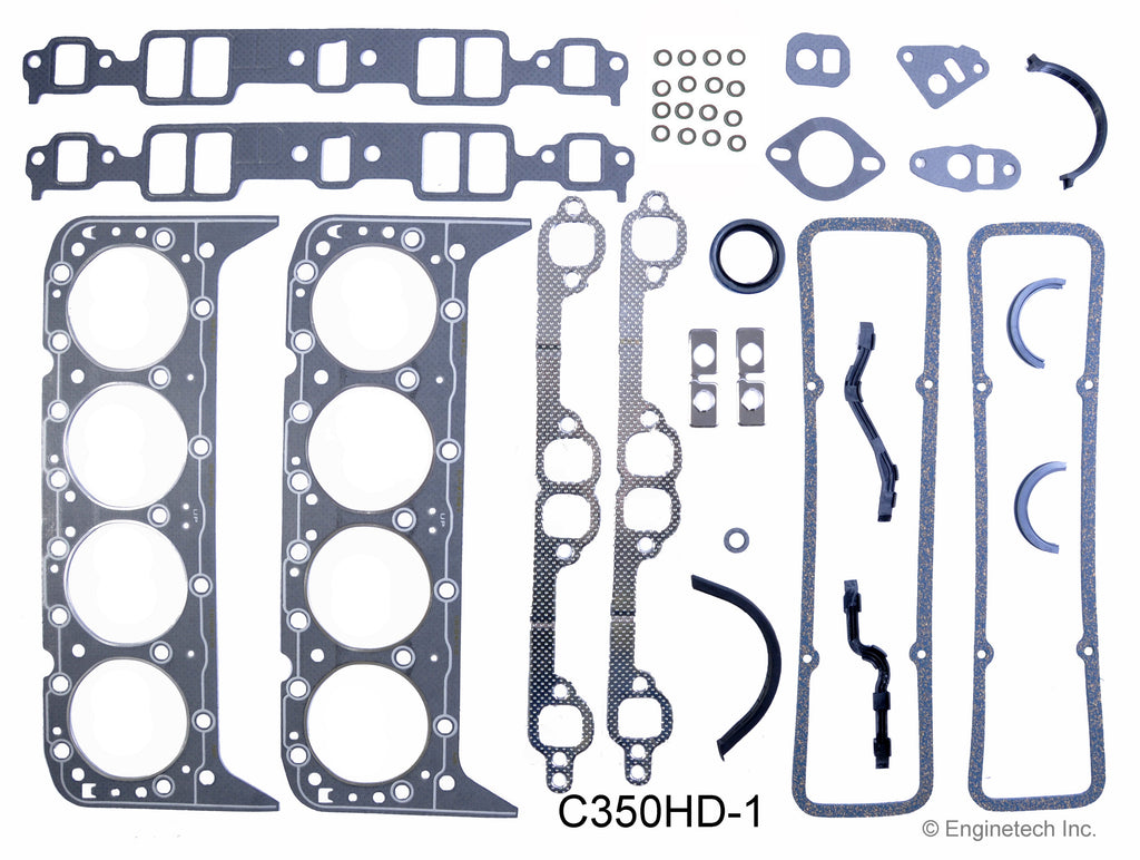 Enginetech C350HD-1 Engine Full Gasket Set for GMC and Chevrolet Cars and Trucks