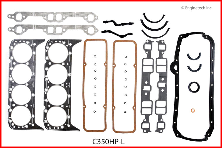 Enginetech C350HP-L Engine Full Gasket Set for GMC and Chevrolet Cars and Trucks