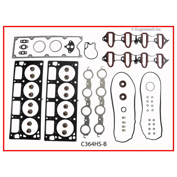 Enginetech C364HS-BAWB Engine Cylinder Head Gasket Set for GMC and Chevrolet Vehicles with Head Bolts