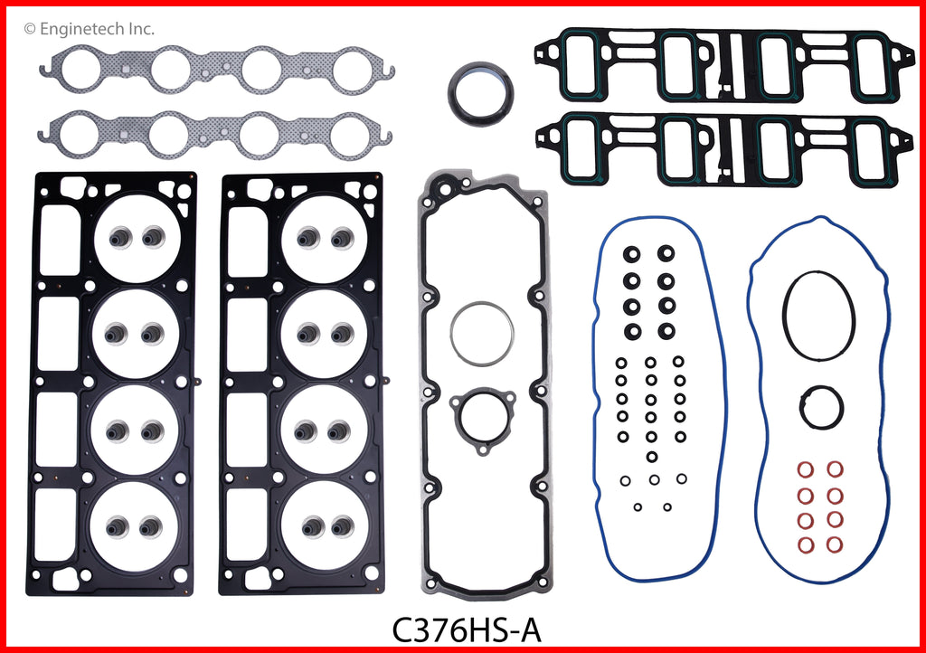 Enginetech C376HS-A Engine Cylinder Head Gasket Set for GMC and Chevrolet Vehicles