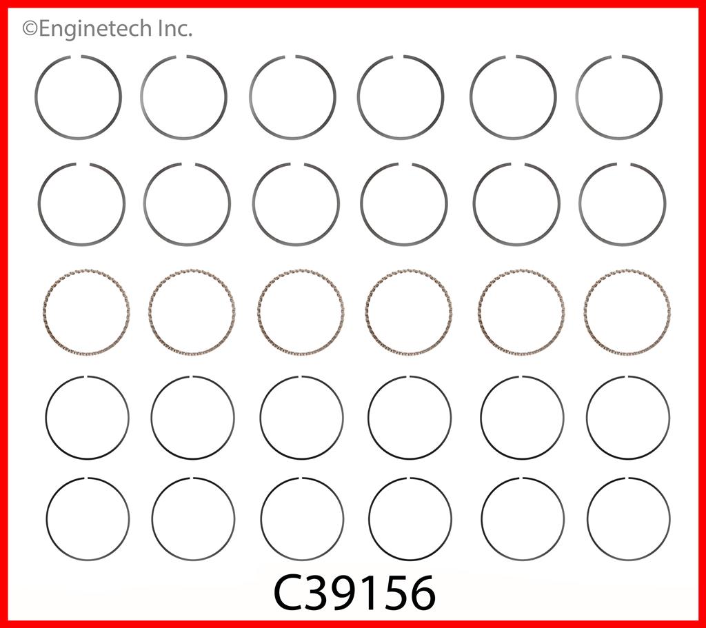 Enginetech C37796-020 Engine Premium Piston Ring Complete Set for Select Vehicles