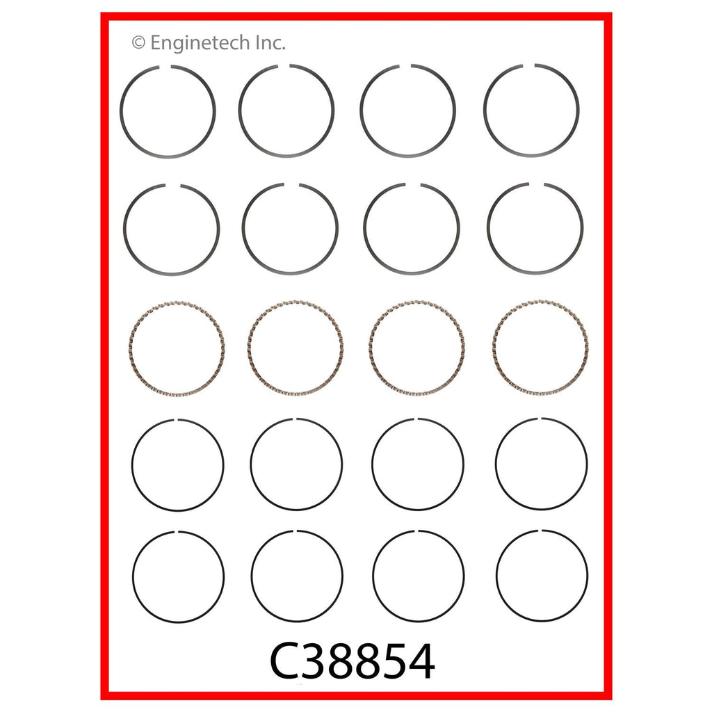 Enginetech C38854-040 Engine Premium Piston Ring Complete Set for Classic Chevrolet and GMC Engines