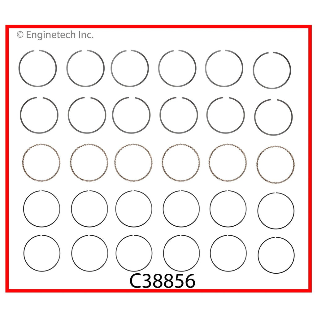 Enginetech C38856-060 Engine Premium Piston Ring Complete Set for Optimal Engine Performance