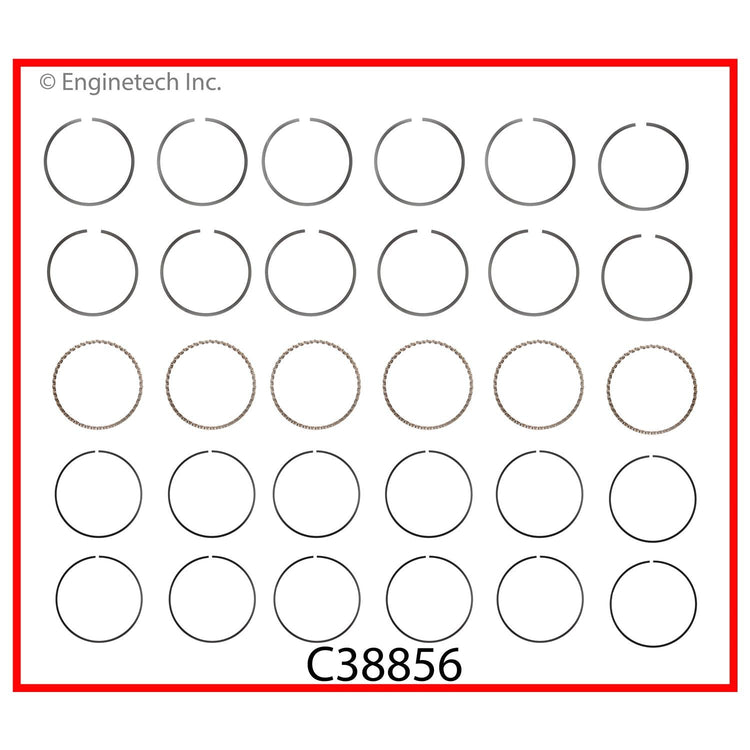 Enginetech C38856-030 Engine Premium Piston Ring Complete Set for Reliable Engine Performance