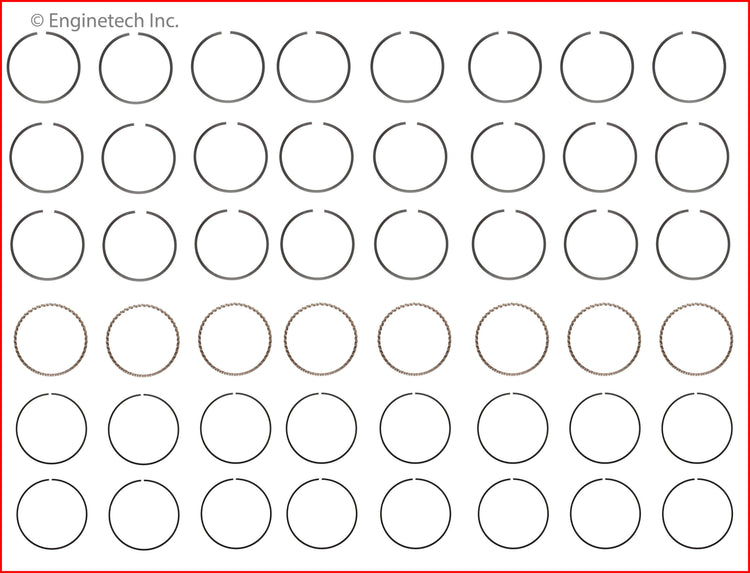Enginetech C39448-040 Engine Premium Piston Ring Complete Set for Optimal Engine Performance