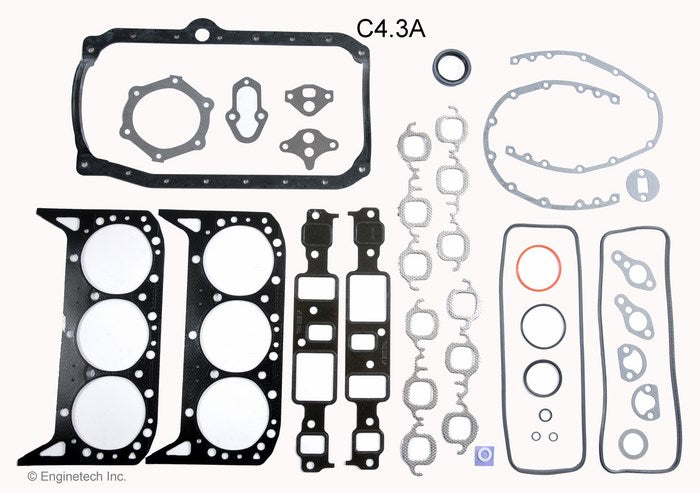 Enginetech C4.3A Engine Rebuilders Full Gasket Set for GMC and Chevy Cars and Trucks